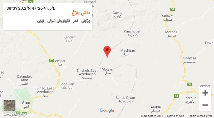 روستای داش بلاغ بر روی نقشه