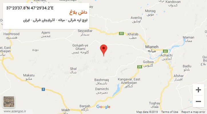 روستای داش بلاغ بر روی نقشه
