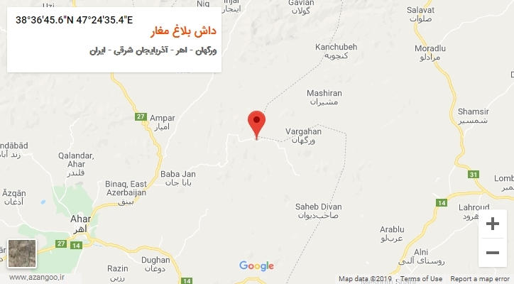 روستای داش بلاغ مغار بر روی نقشه