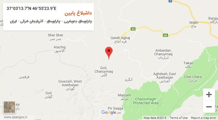 روستای داشبلاغ پایین بر روی نقشه