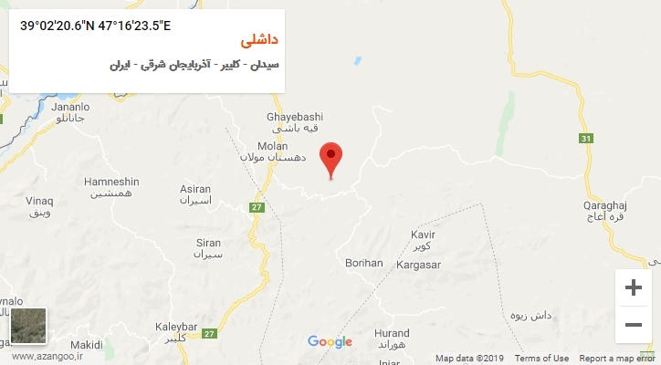 روستای داشلی بر روی نقشه