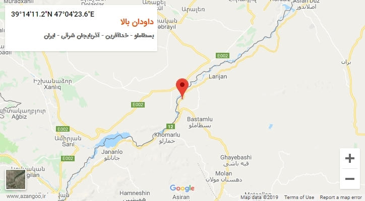 روستای داودان بالا بر روی نقشه