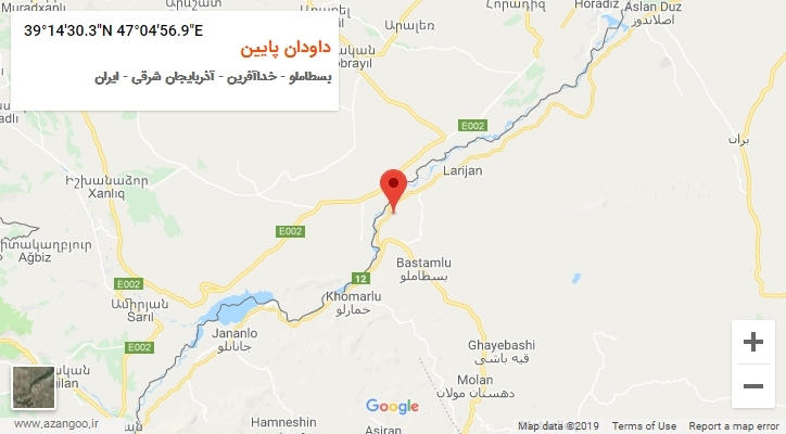 روستای داودان پایین بر روی نقشه