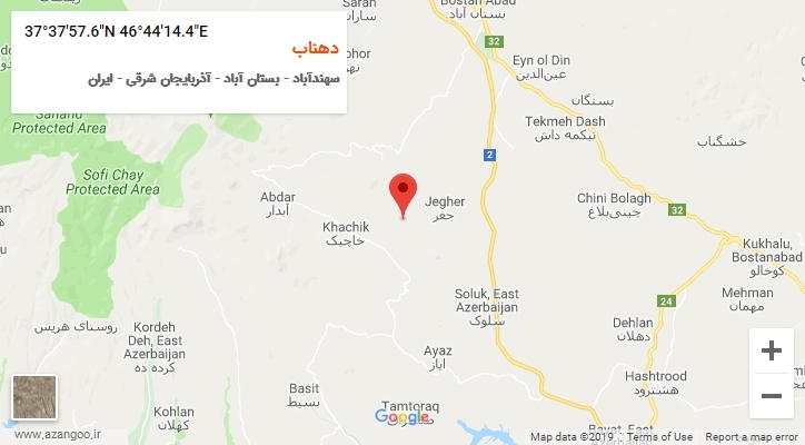 روستای دهناب بر روی نقشه