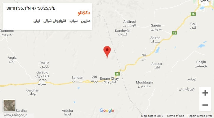 روستای دکلانلو بر روی نقشه