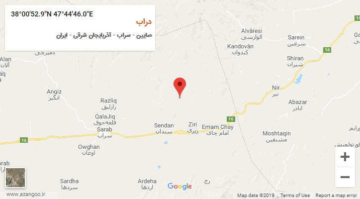 روستای دراب بر روی نقشه