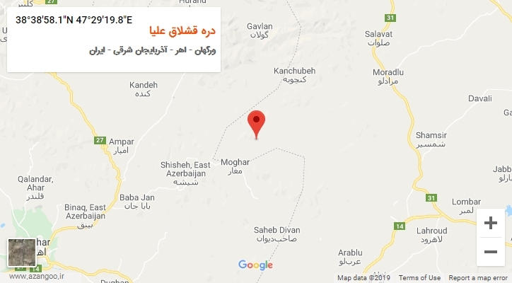 روستای دره قشلاق علیا بر روی نقشه