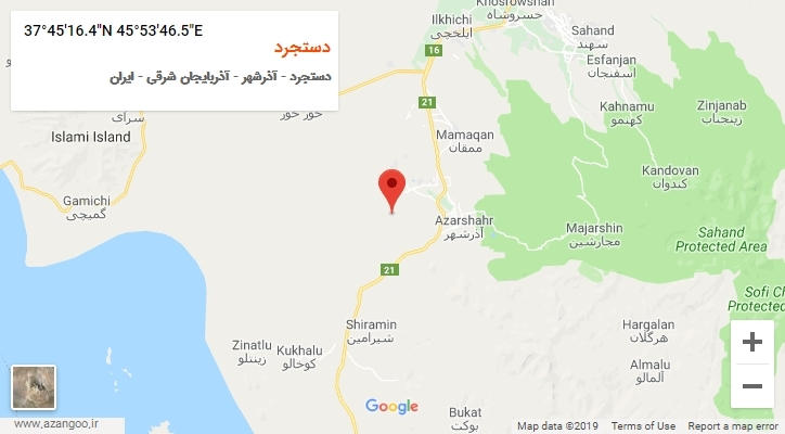 روستای دستجرد بر روی نقشه