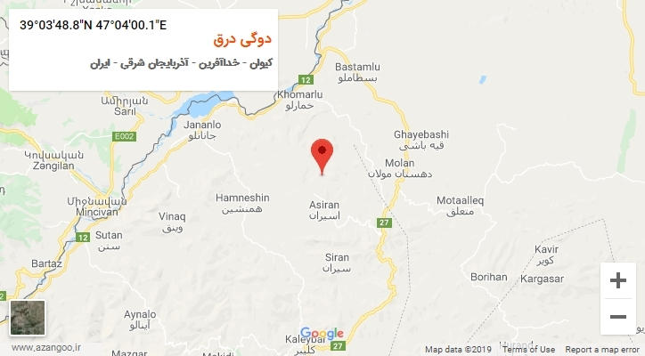 روستای دوگی درق بر روی نقشه
