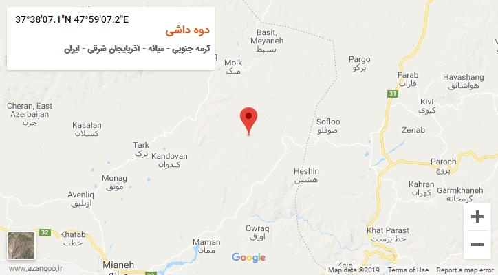 روستای دوه داشی بر روی نقشه