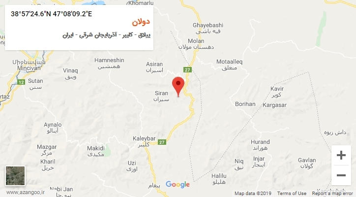 روستای دولان بر روی نقشه