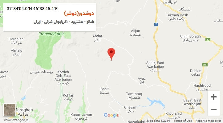 روستای دوشدور(دوشر) بر روی نقشه