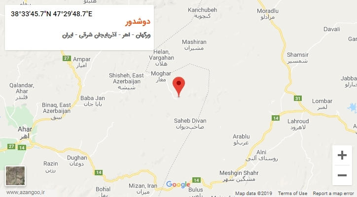 روستای دوشدور بر روی نقشه