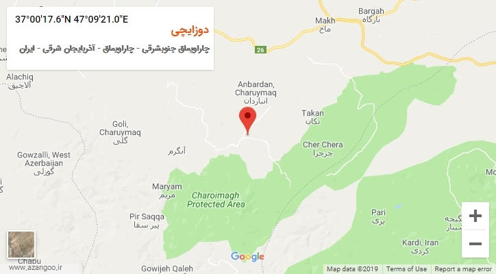 روستای دوزایچی بر روی نقشه