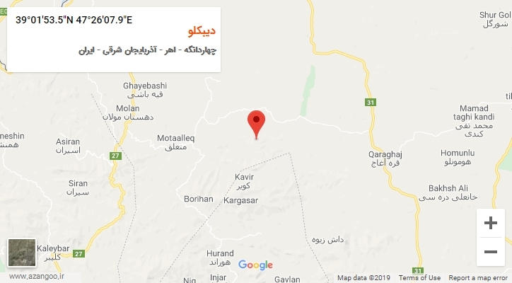 روستای دیبکلو بر روی نقشه