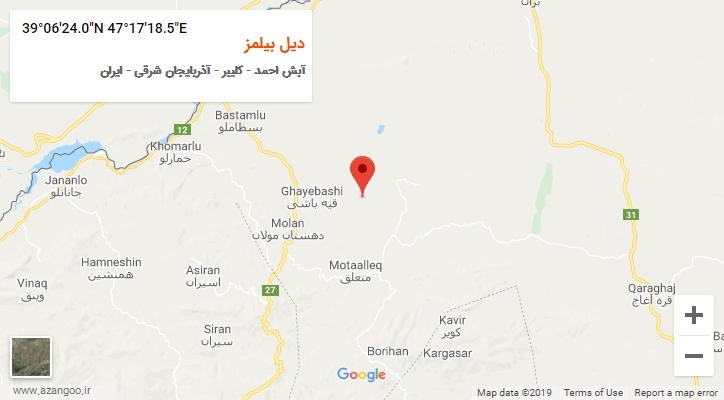 روستای دیل بیلمز بر روی نقشه