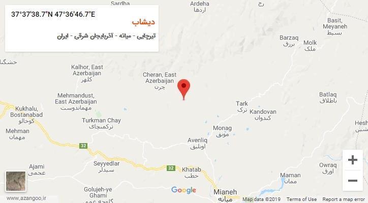 روستای دیشاب بر روی نقشه