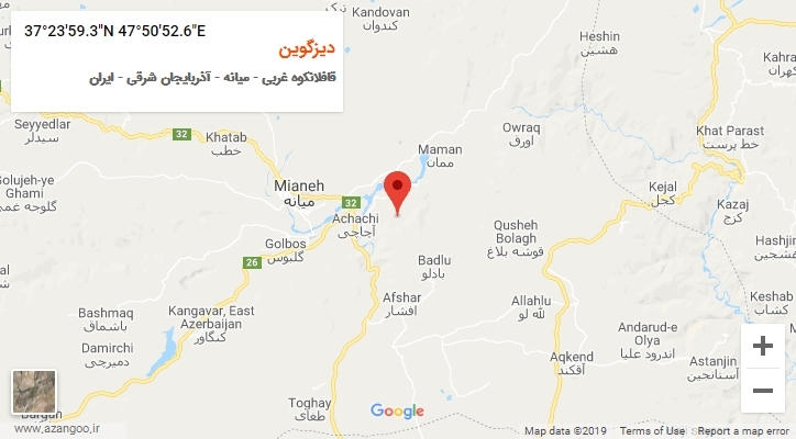 روستای دیزگوین بر روی نقشه