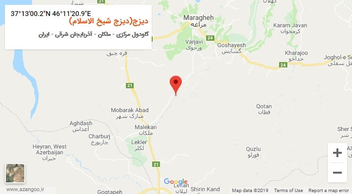 روستای دیزج(دیزج شیخ الاسلام) بر روی نقشه