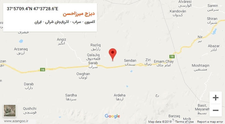 روستای دیزج میرزاحسن بر روی نقشه