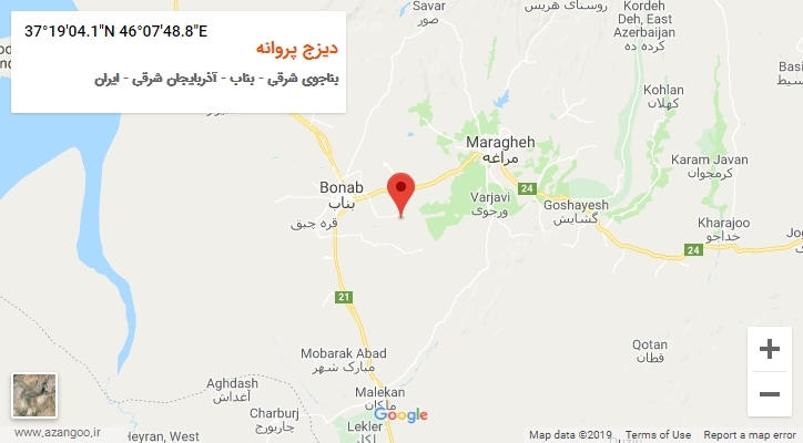 روستای دیزج پروانه بر روی نقشه