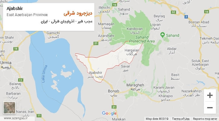 دهستان دیزجرود شرقی بر روی نقشه