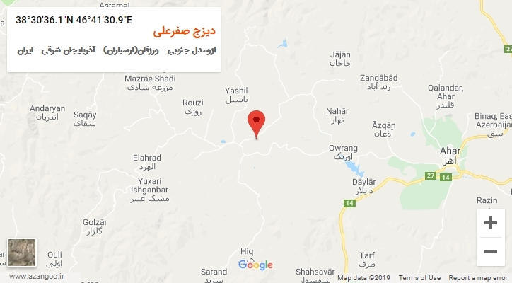 روستای دیزج صفرعلی بر روی نقشه
