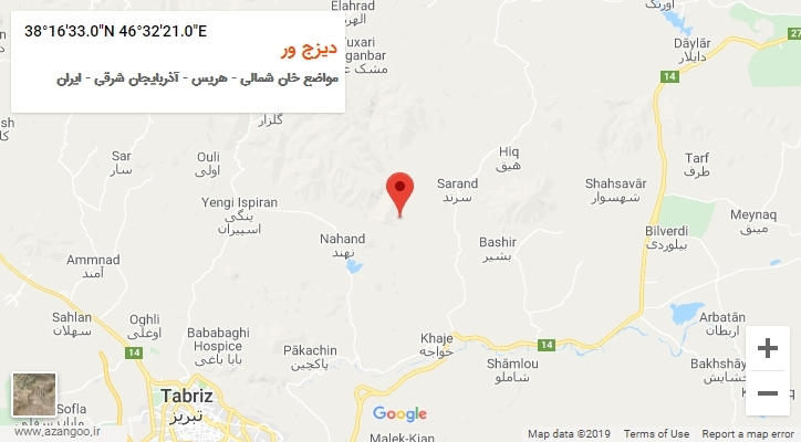 روستای دیزج ور بر روی نقشه