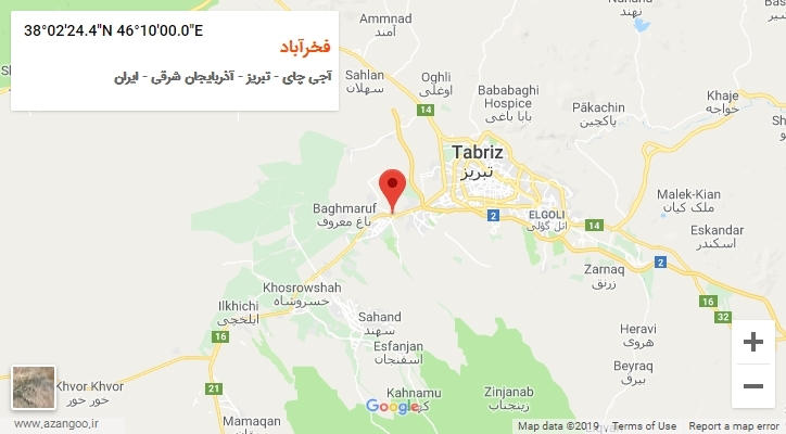 روستای فخرآباد بر روی نقشه