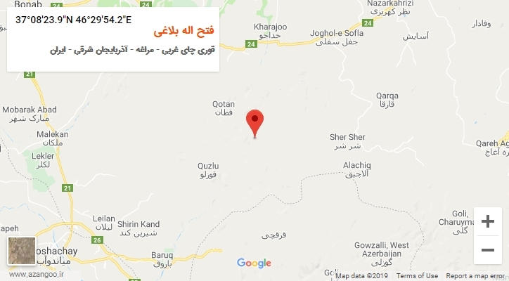 روستای فتح اله بلاغی بر روی نقشه