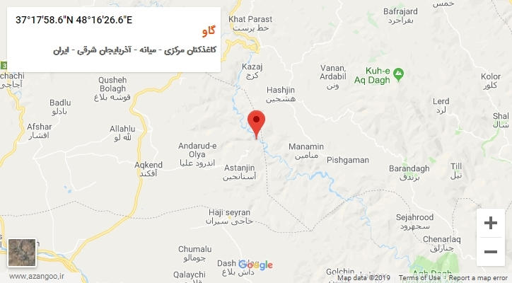 روستای گاو بر روی نقشه