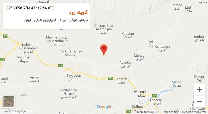 روستای گاوینه رود بر روی نقشه