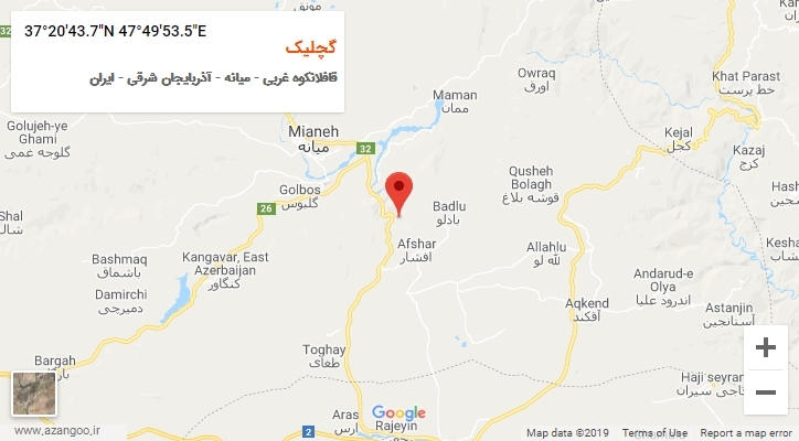 روستای گچلیک بر روی نقشه