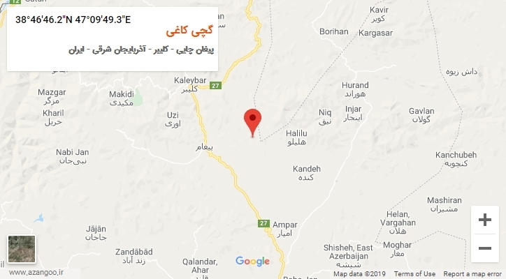 روستای گچی کاغی بر روی نقشه