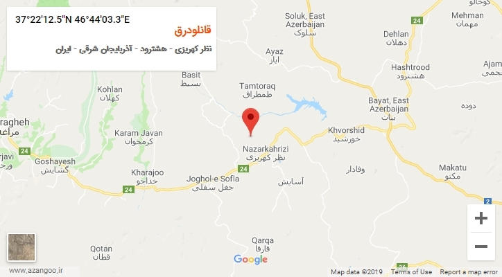روستای قانلودرق بر روی نقشه