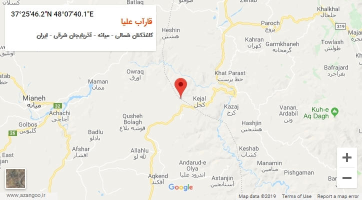 روستای قارآب علیا بر روی نقشه