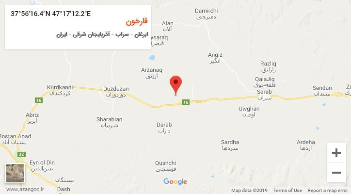 روستای قارخون بر روی نقشه