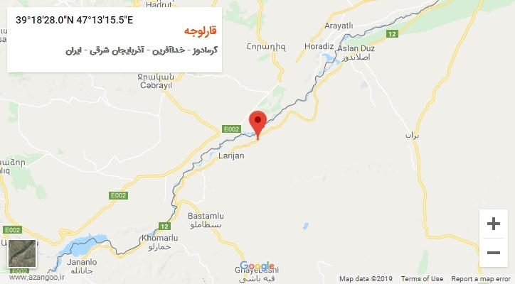 روستای قارلوجه بر روی نقشه