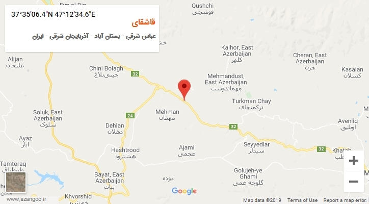 روستای قاشقای بر روی نقشه