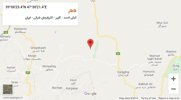 روستای قاطار بر روی نقشه