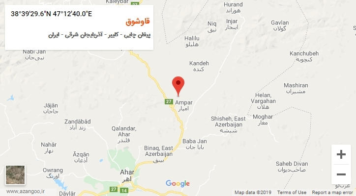 روستای قاوشوق بر روی نقشه