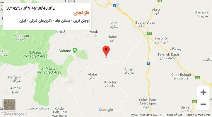 روستای قازانچای بر روی نقشه