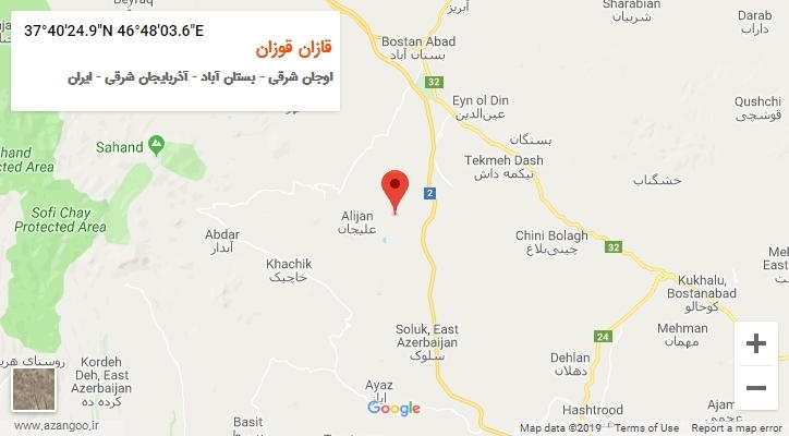 روستای قازان قوزان بر روی نقشه