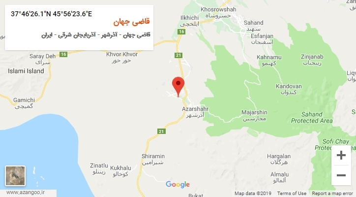 روستای قاضی جهان بر روی نقشه