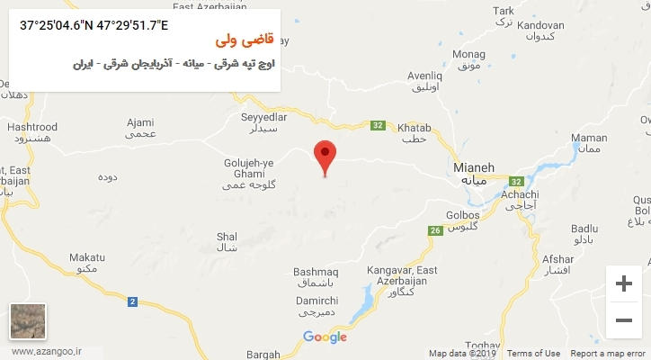 روستای قاضی ولی بر روی نقشه