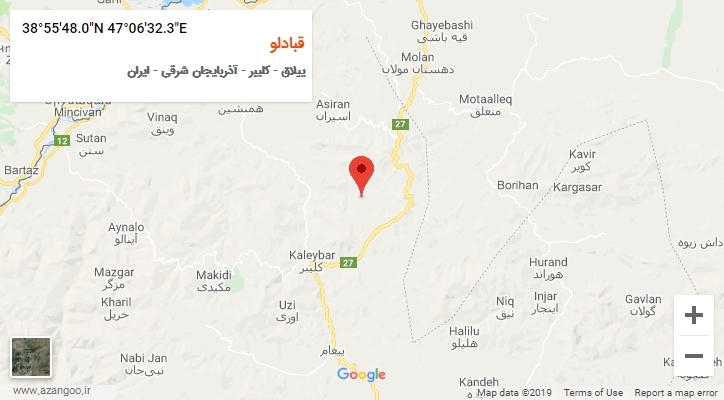 روستای قبادلو بر روی نقشه