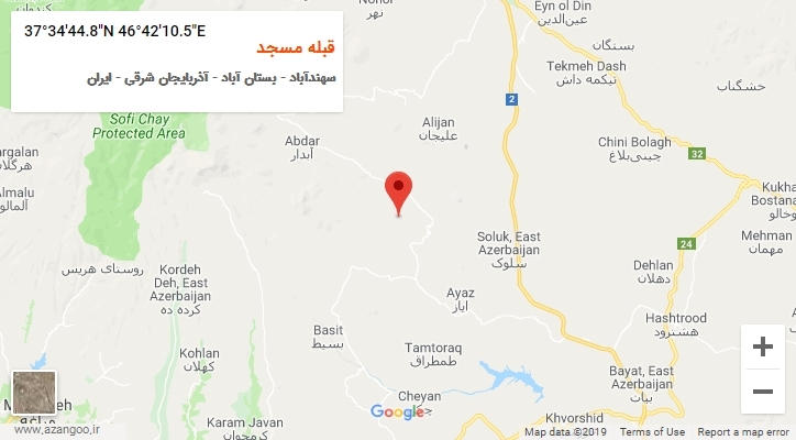 روستای قبله مسجد بر روی نقشه