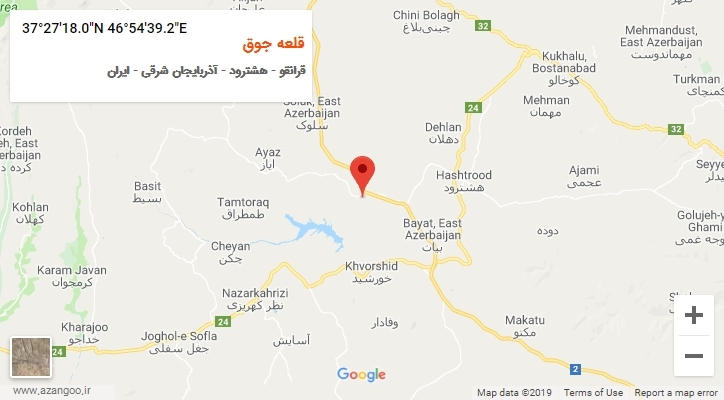 روستای قلعه جوق بر روی نقشه