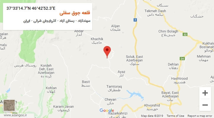 روستای قلعه جوق سفلی بر روی نقشه