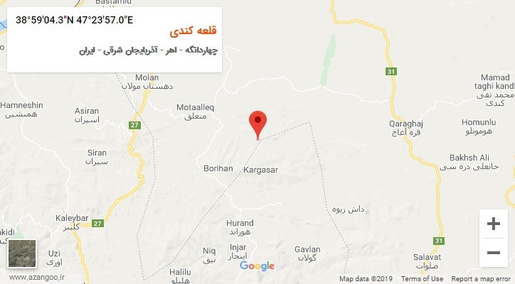 روستای قلعه کندی بر روی نقشه
